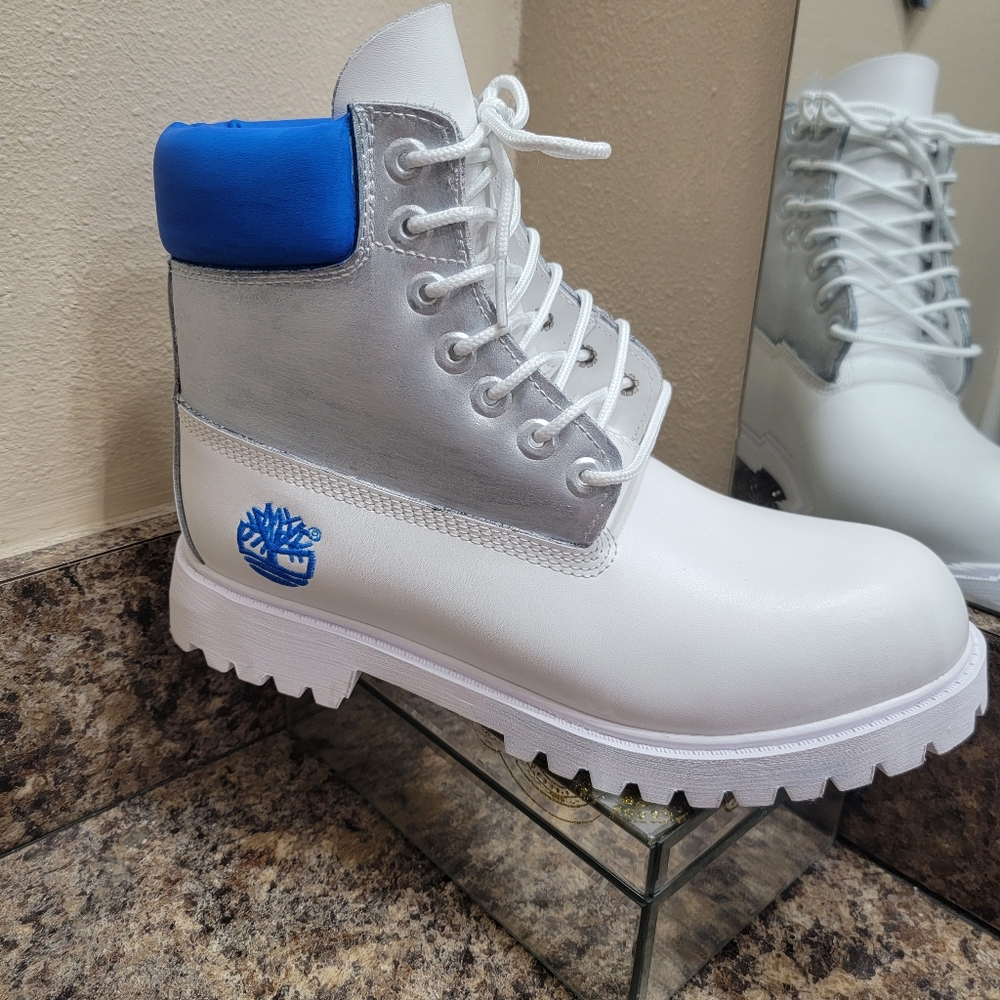Timberland boots fashion Silver custom